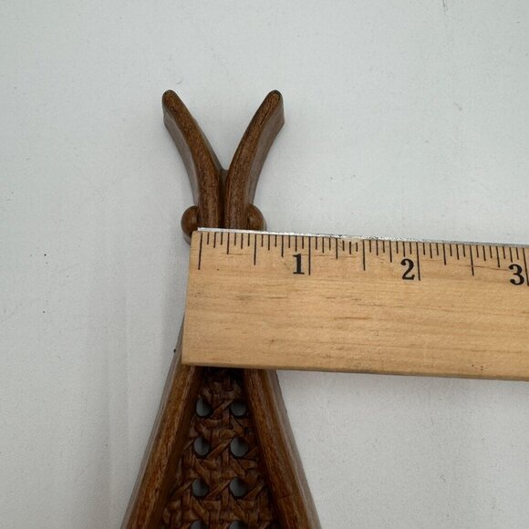 Homco Faux Rattan Wicker Teardrop Wall Sconce Candle Holders  Boho Bohemian MCM - Picture 11 of 16